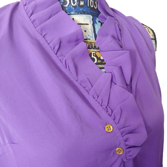NWT Buckhead Betties Orchid Tank Blouse w Ruffles - Picture 5 of 8